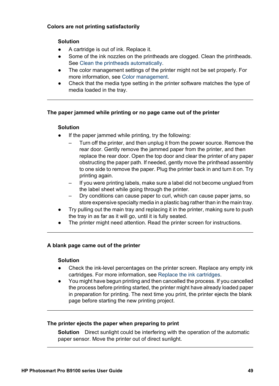 HP Photosmart Pro B9180 Photo Printer User Manual | Page 52 / 75