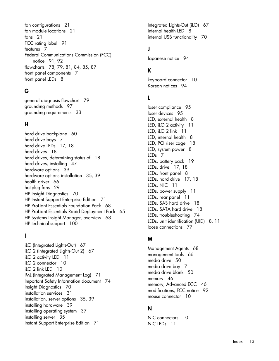 HP ProLiant DL385 G2 Server User Manual | Page 113 / 115