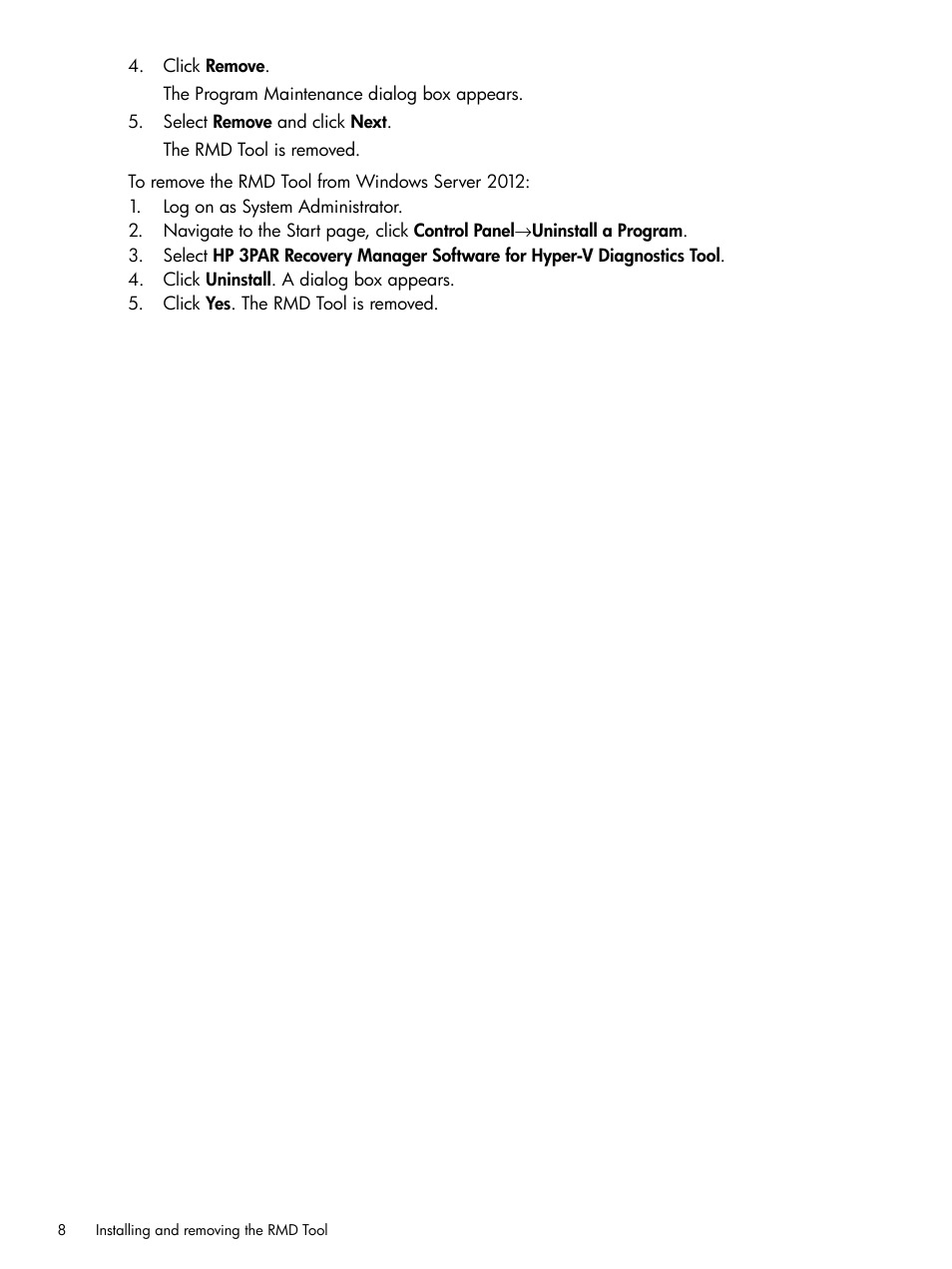 HP 3PAR Recovery Manager Software for Hyper-V User Manual | Page 8 / 19