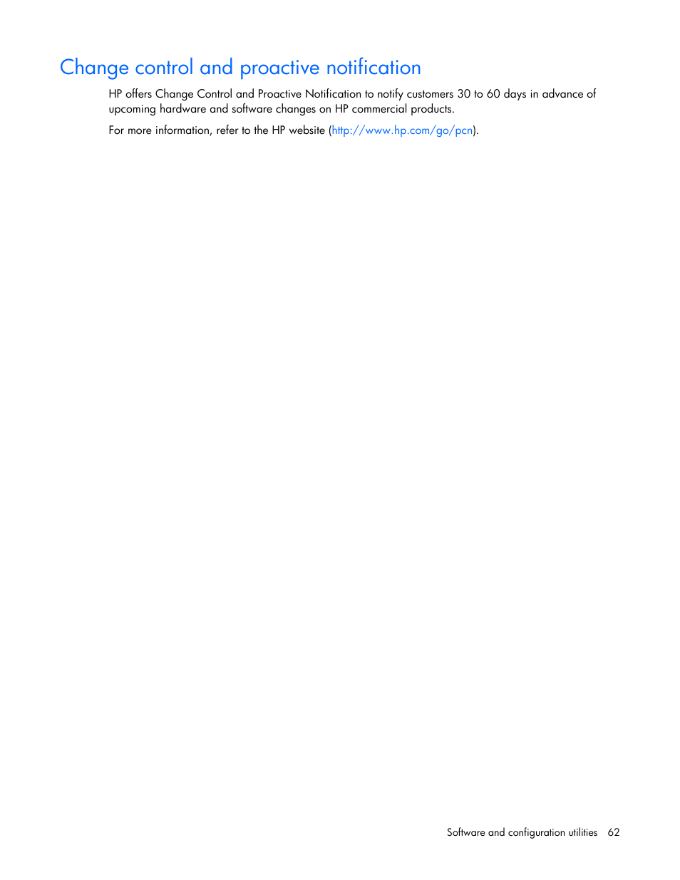 Change control and proactive notification | HP ProLiant BL660c Gen8 Server Blade User Manual | Page 62 / 82
