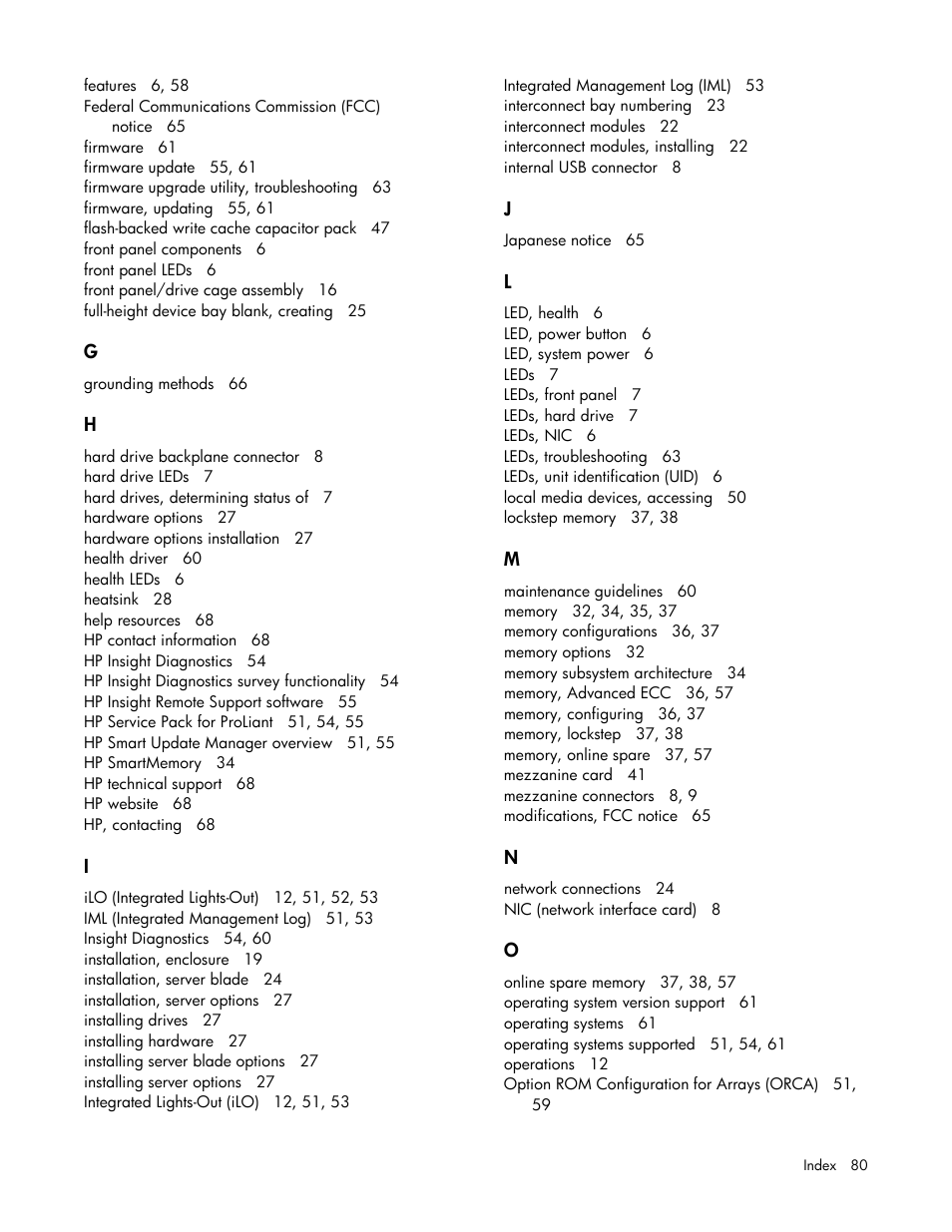HP ProLiant BL660c Gen8 Server Blade User Manual | Page 80 / 82