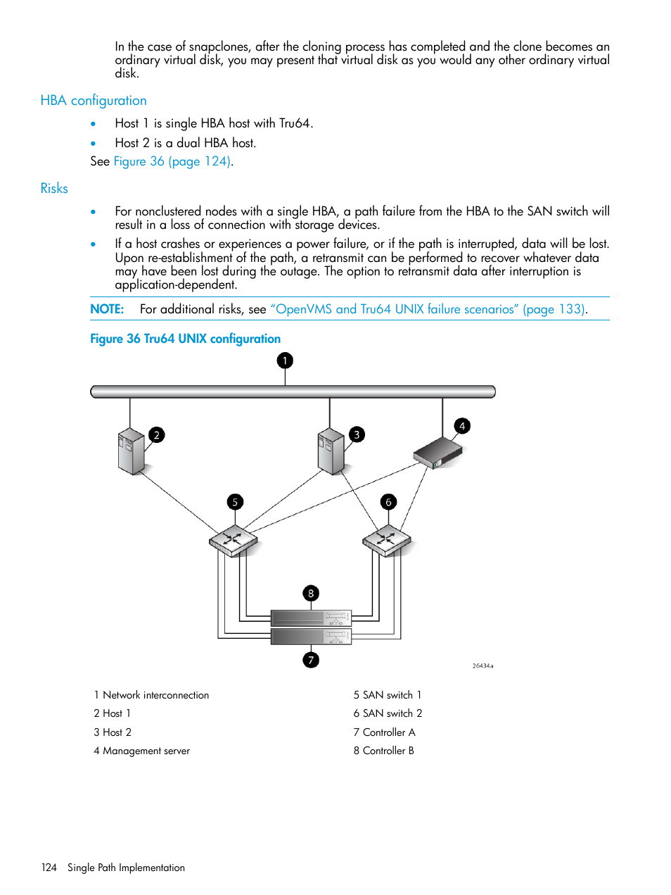 Hba configuration, Risks, Hba configuration risks | HP 6400.8400 Enterprise Virtual Array User Manual | Page 124 / 150