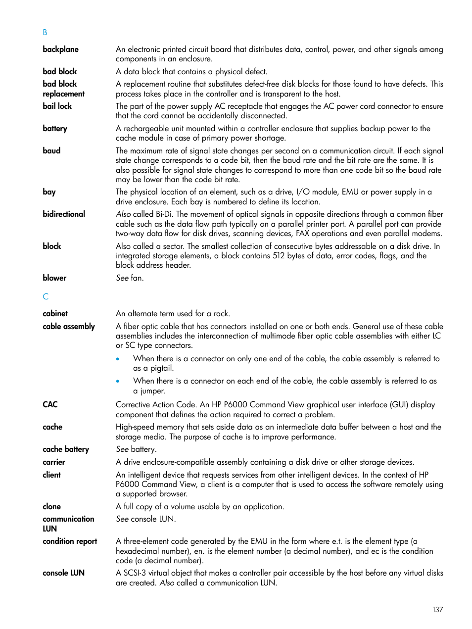 Bays | HP 6400.8400 Enterprise Virtual Array User Manual | Page 137 / 150