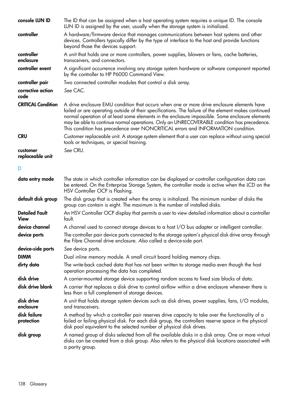 HP 6400.8400 Enterprise Virtual Array User Manual | Page 138 / 150