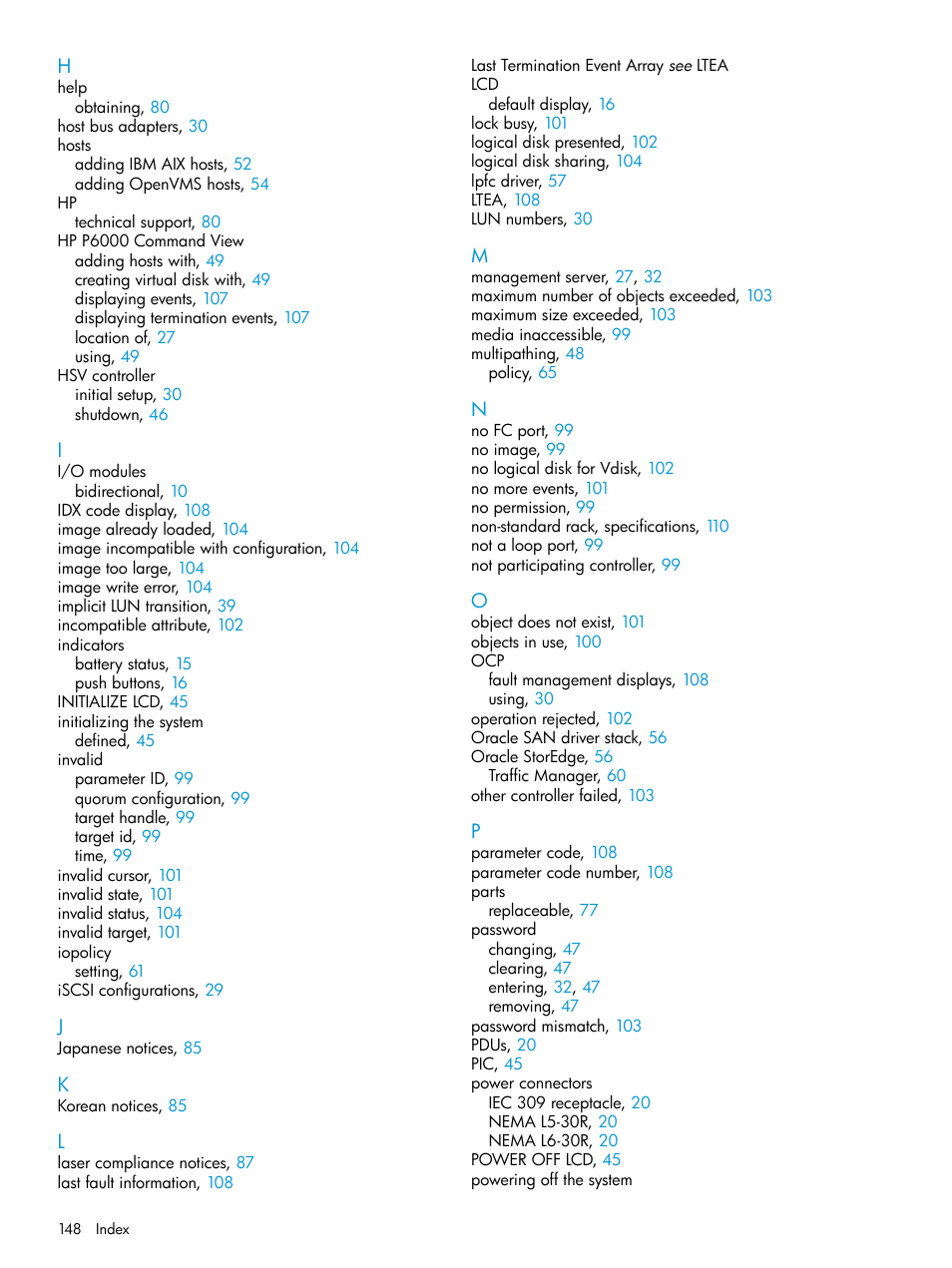 HP 6400.8400 Enterprise Virtual Array User Manual | Page 148 / 150