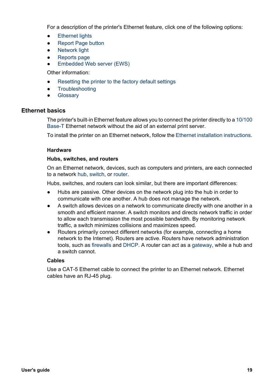 Ethernet basics | HP Deskjet 6943 Printer User Manual | Page 21 / 132