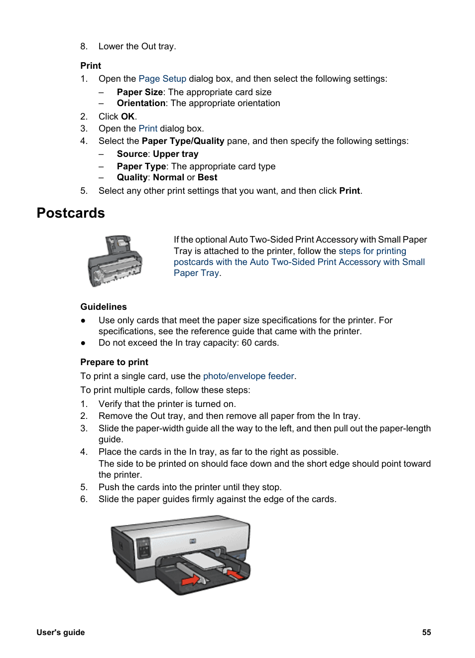 Postcards | HP Deskjet 6943 Printer User Manual | Page 57 / 132