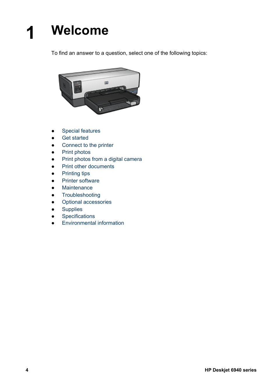 Welcome | HP Deskjet 6943 Printer User Manual | Page 6 / 132