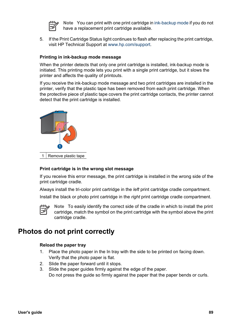 Photos do not print correctly | HP Deskjet 6943 Printer User Manual | Page 91 / 132