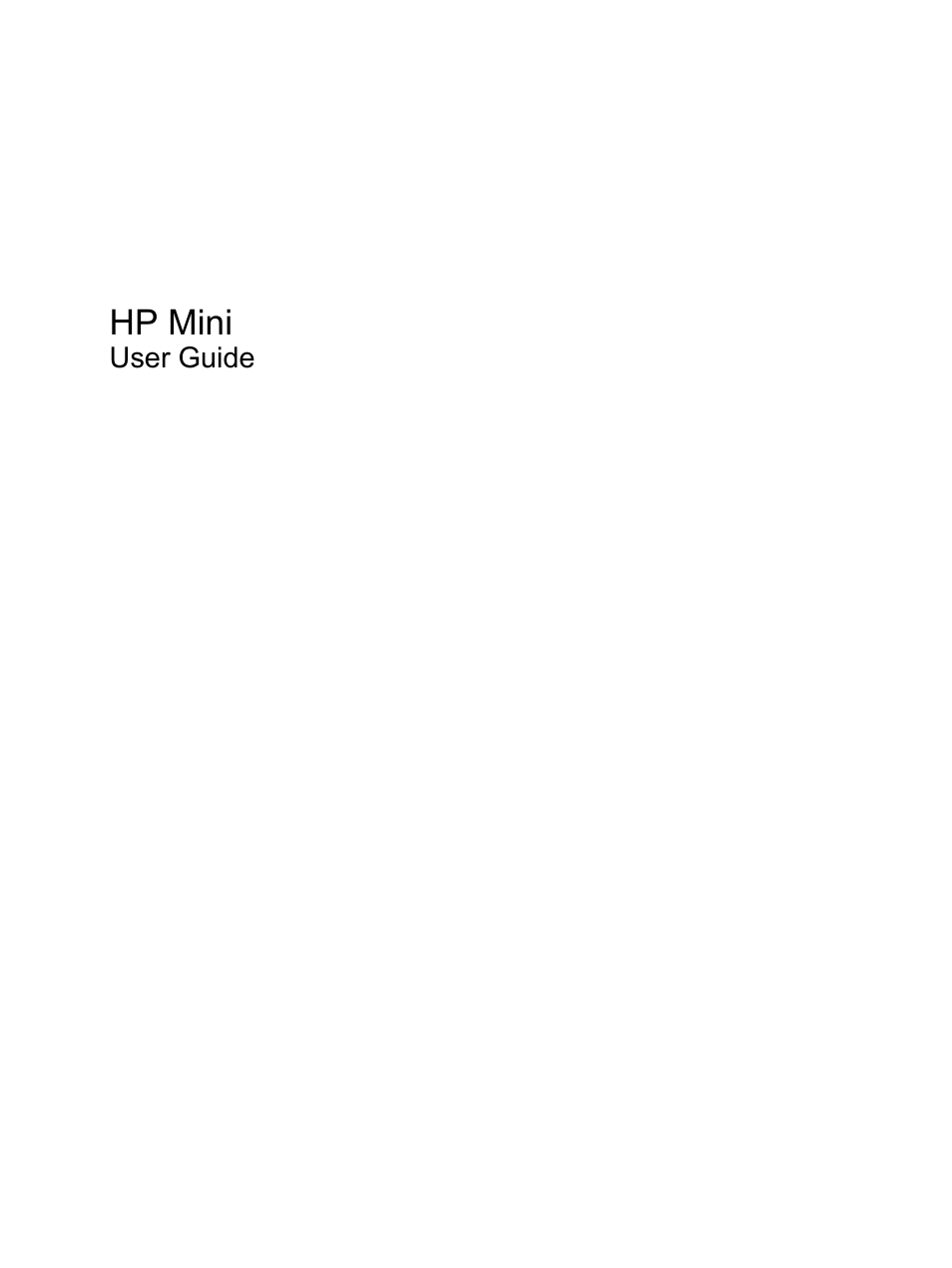 HP Mini 5101 User Manual | 116 pages