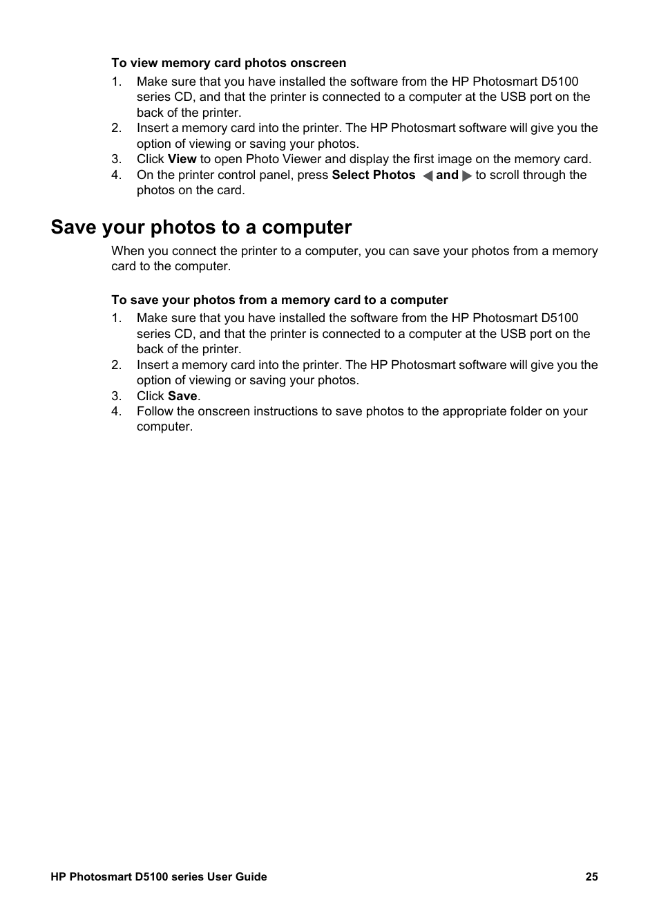 Save your photos to a computer | HP Photosmart D5160 Printer User Manual | Page 28 / 59