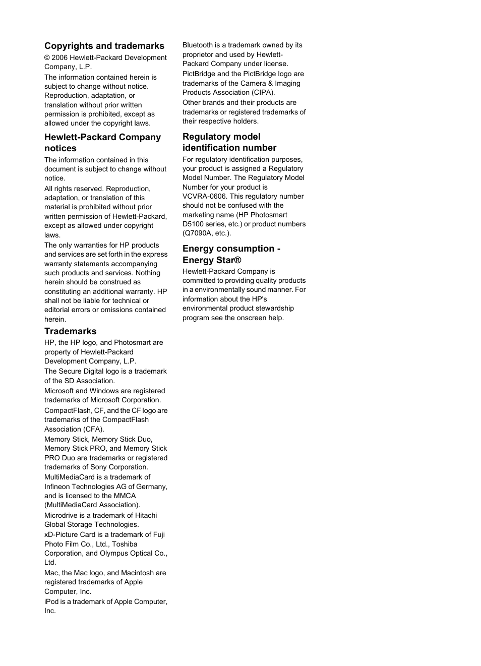 HP Photosmart D5160 Printer User Manual | Page 3 / 59