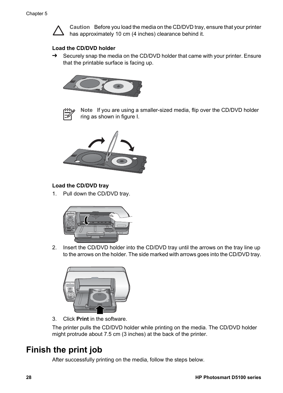 Finish the print job | HP Photosmart D5160 Printer User Manual | Page 31 / 59