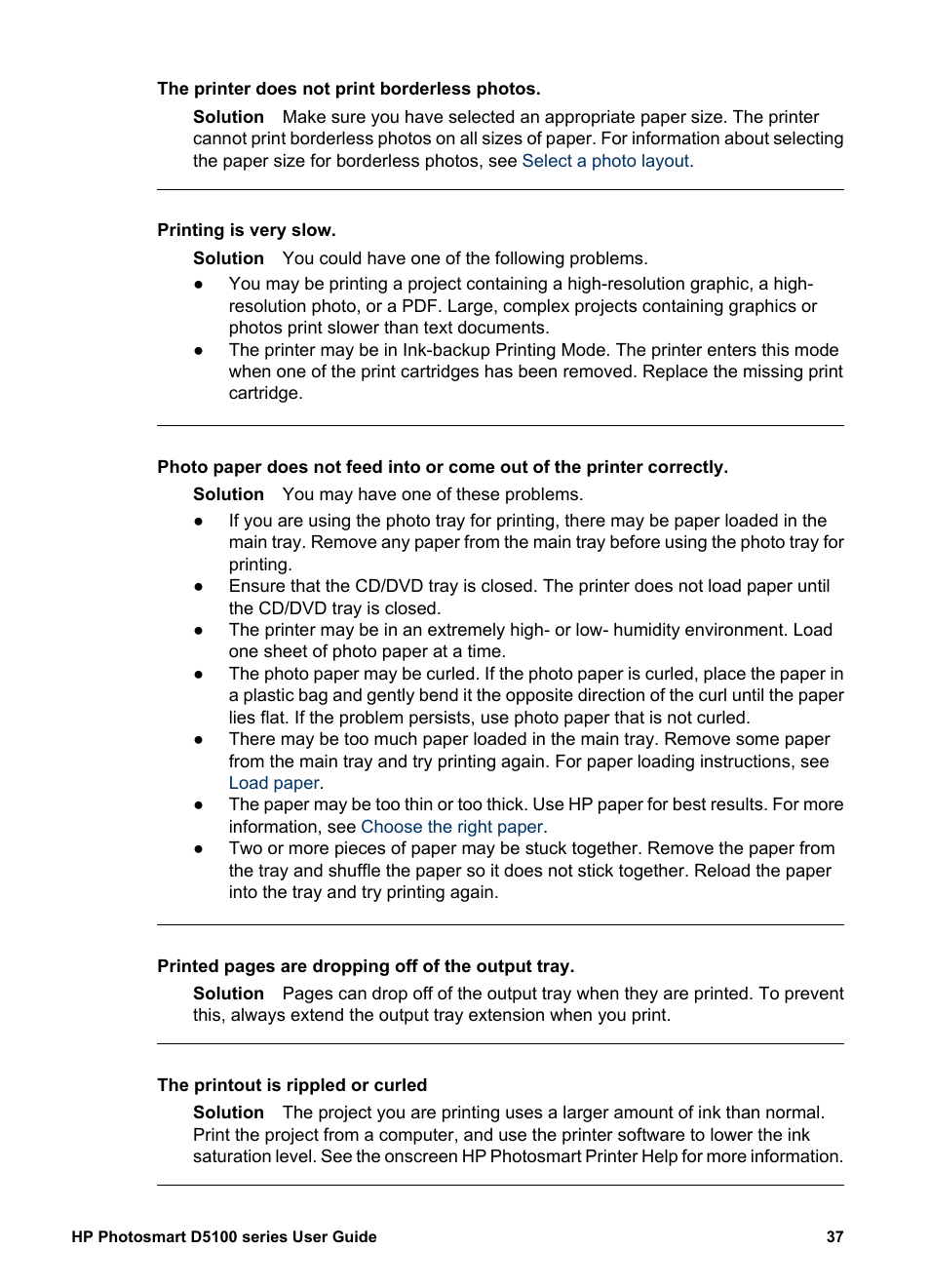 HP Photosmart D5160 Printer User Manual | Page 40 / 59