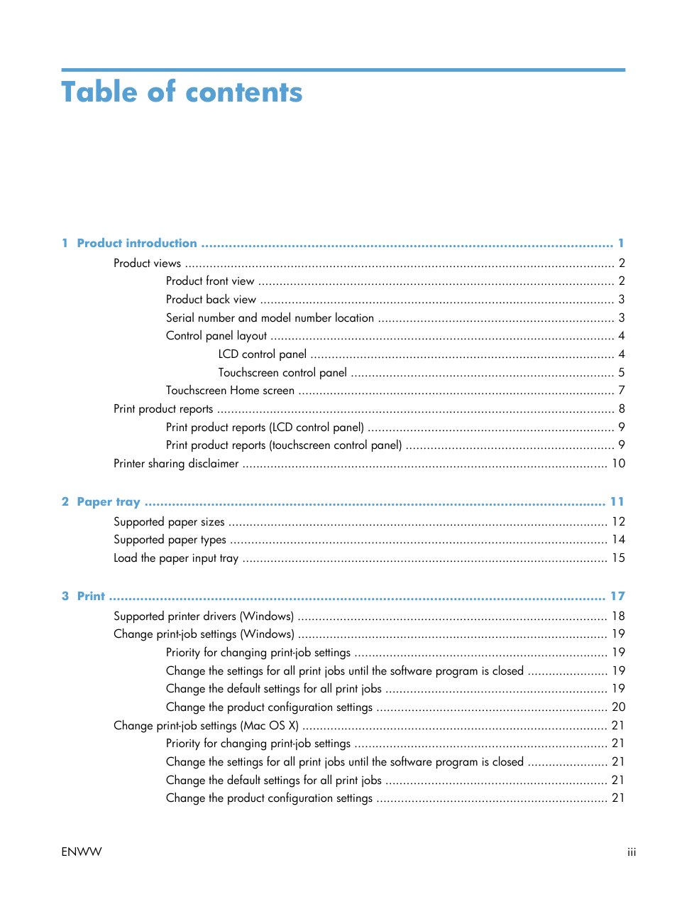 HP LaserJet Pro 200 color Printer M251nw User Manual | Page 5 / 146