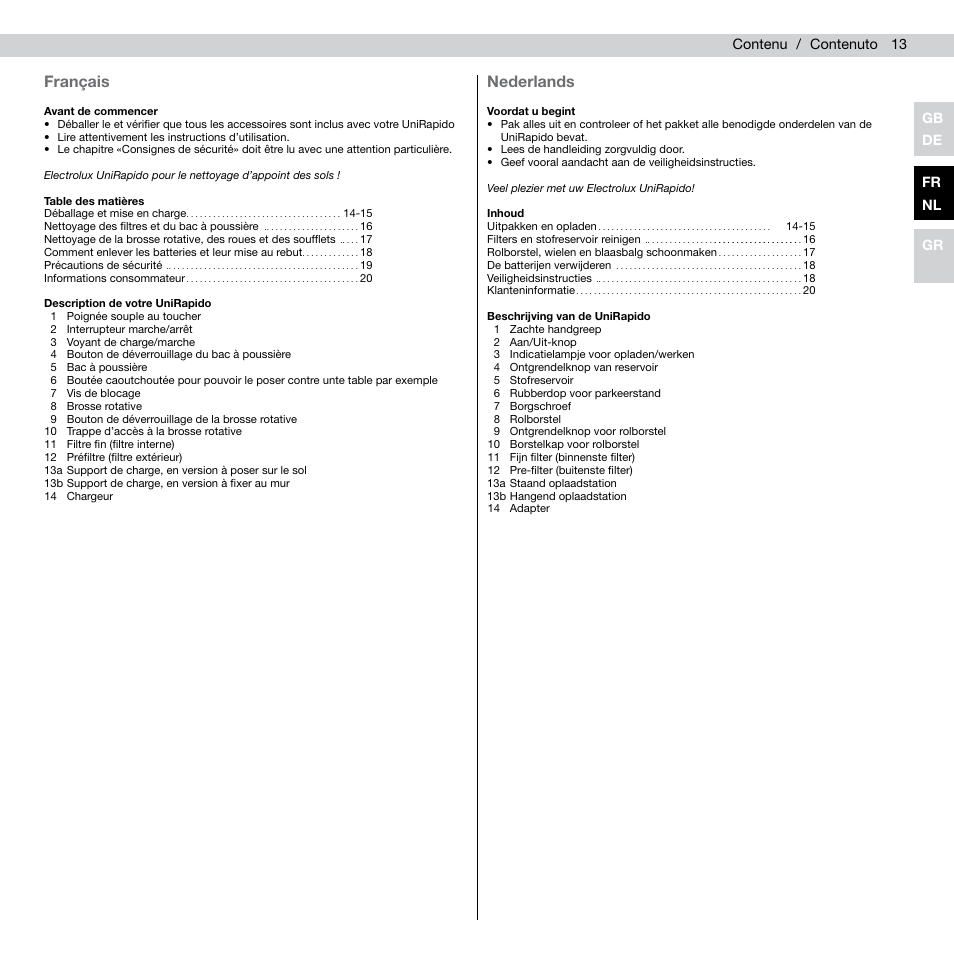 Français, Nederlands | AEG AG805 User Manual | Page 15 / 34