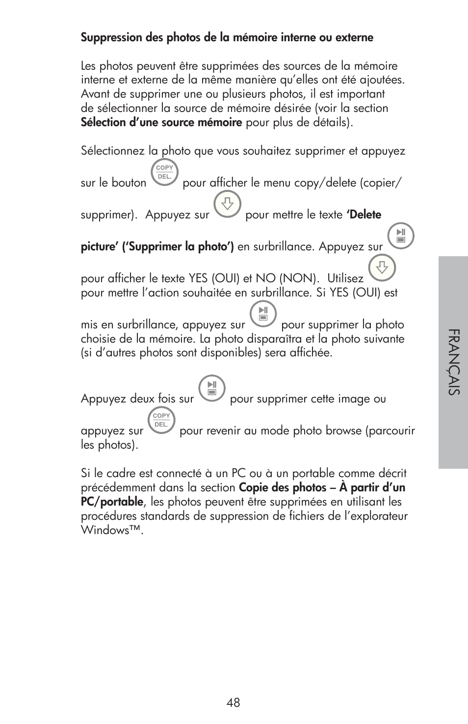Fr a nç a is | HP df810 Digital Picture Frame User Manual | Page 49 / 96