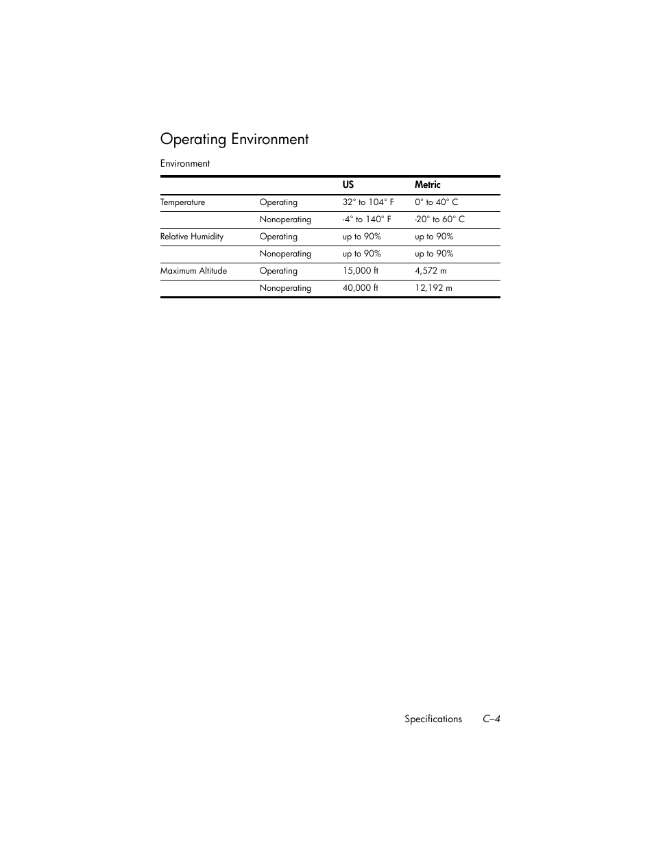 Operating environment | HP iPAQ hw6500 Unlocked Mobile Messenger series User Manual | Page 169 / 170