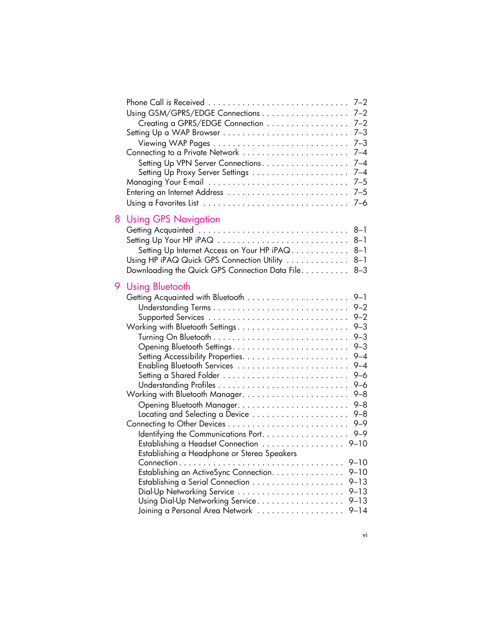 HP iPAQ hw6500 Unlocked Mobile Messenger series User Manual | Page 6 / 170