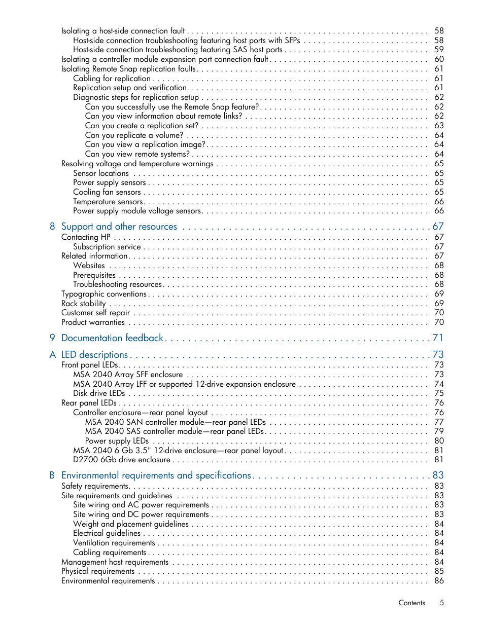 HP MSA 2040 SAN Storage User Manual | Page 5 / 94