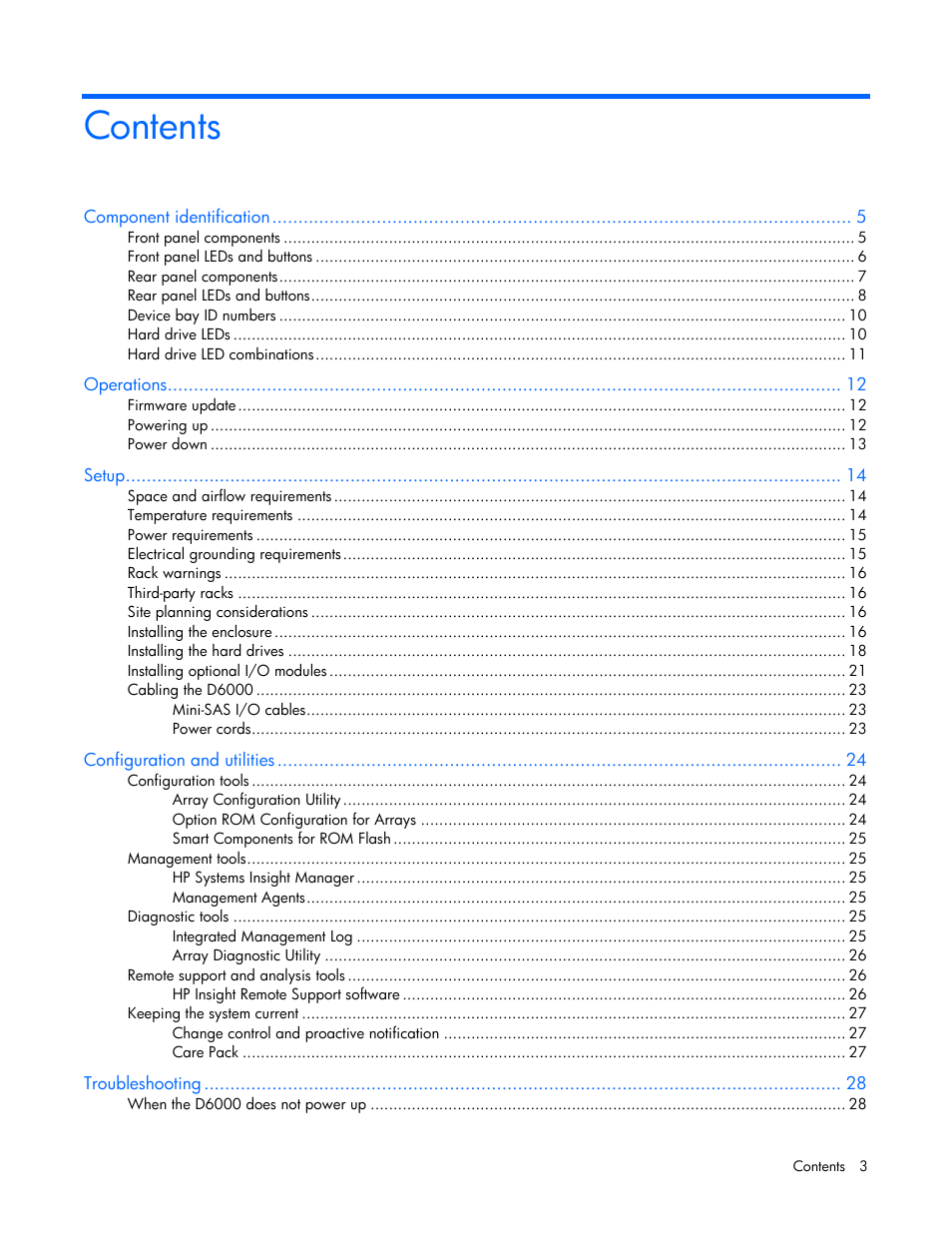 HP D6000 Disk Enclosure User Manual | Page 3 / 53