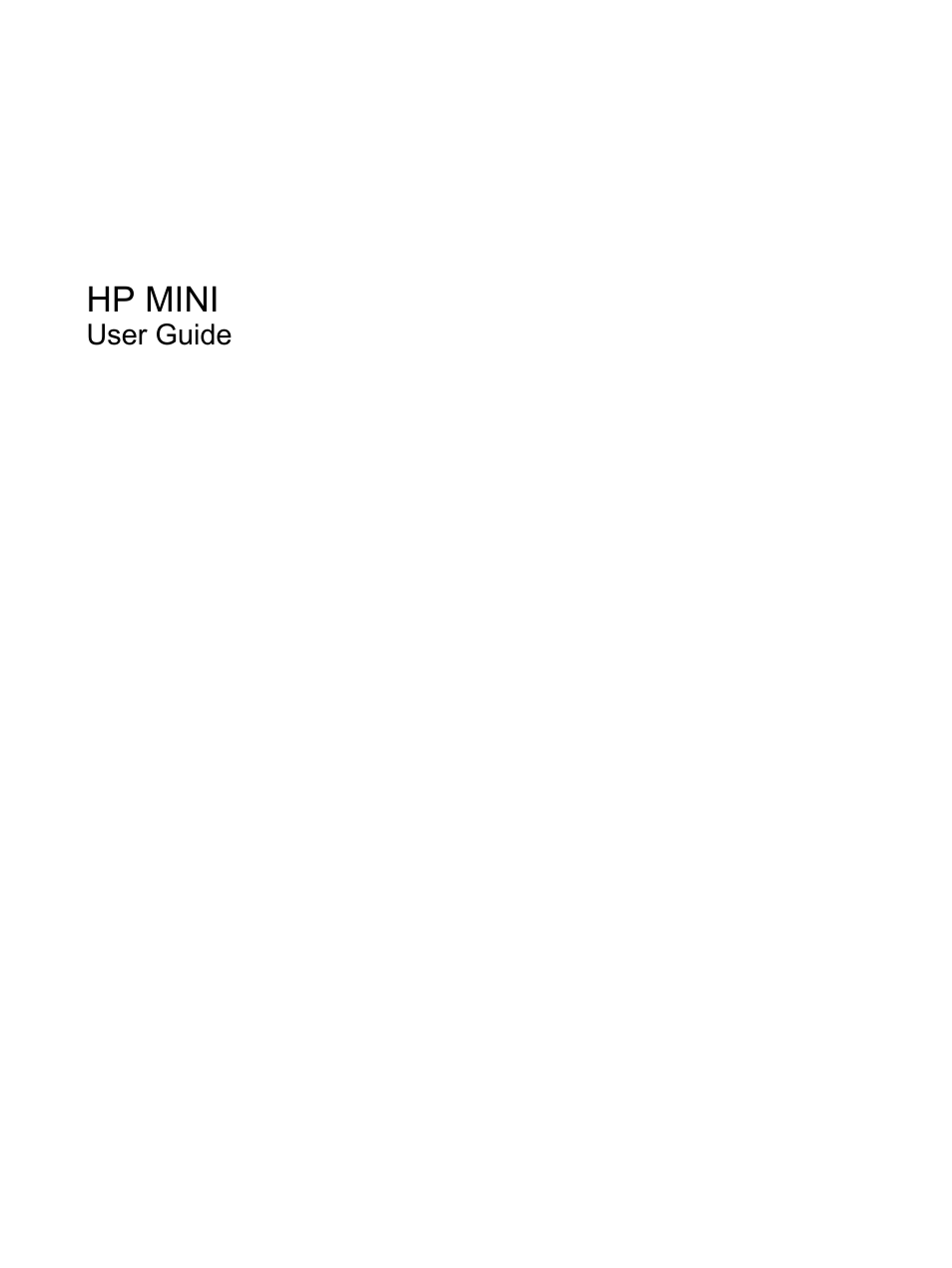 HP Mini 2140 Notebook-PC User Manual | 113 pages