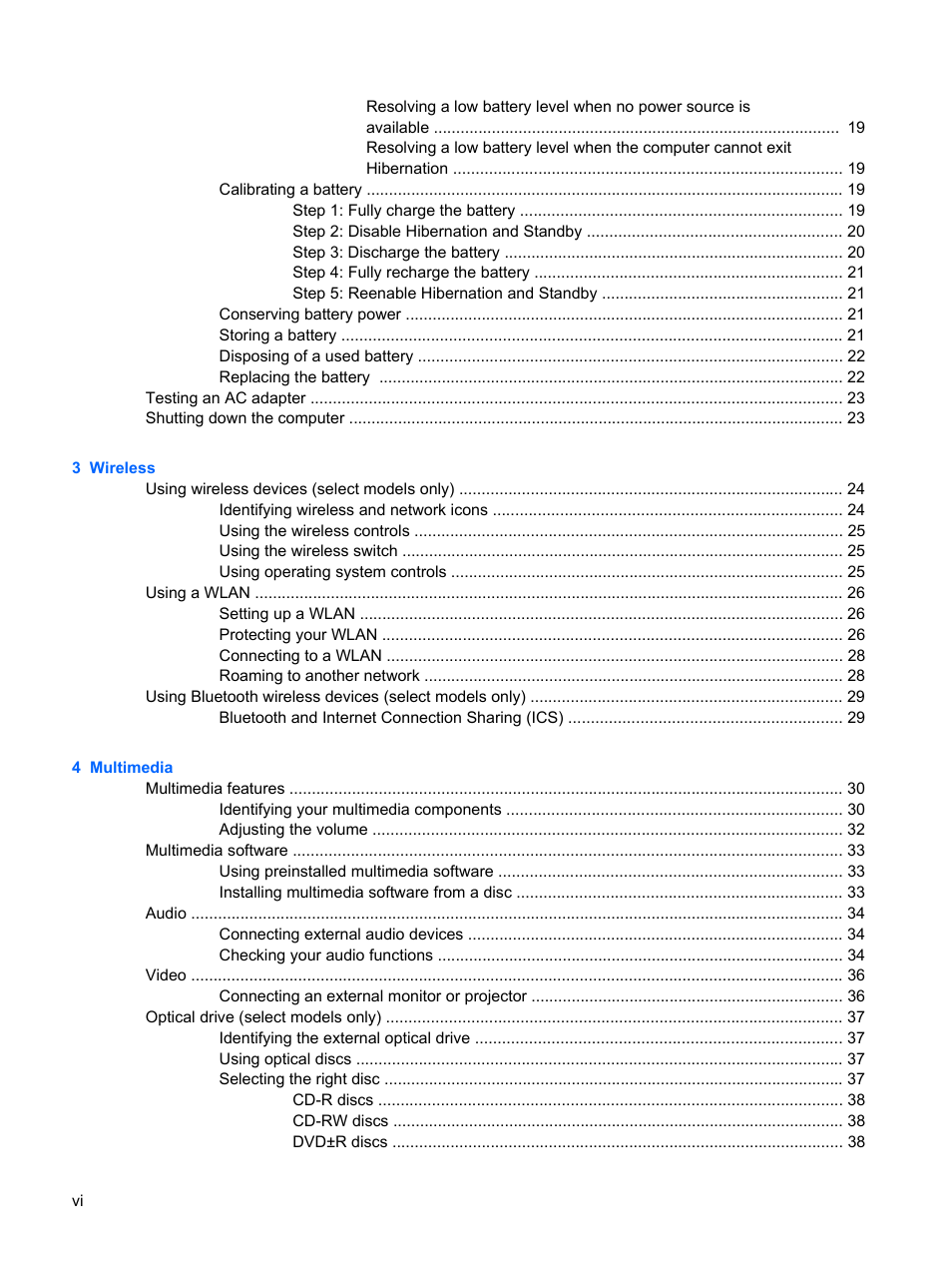 HP Mini 2140 Notebook-PC User Manual | Page 6 / 113