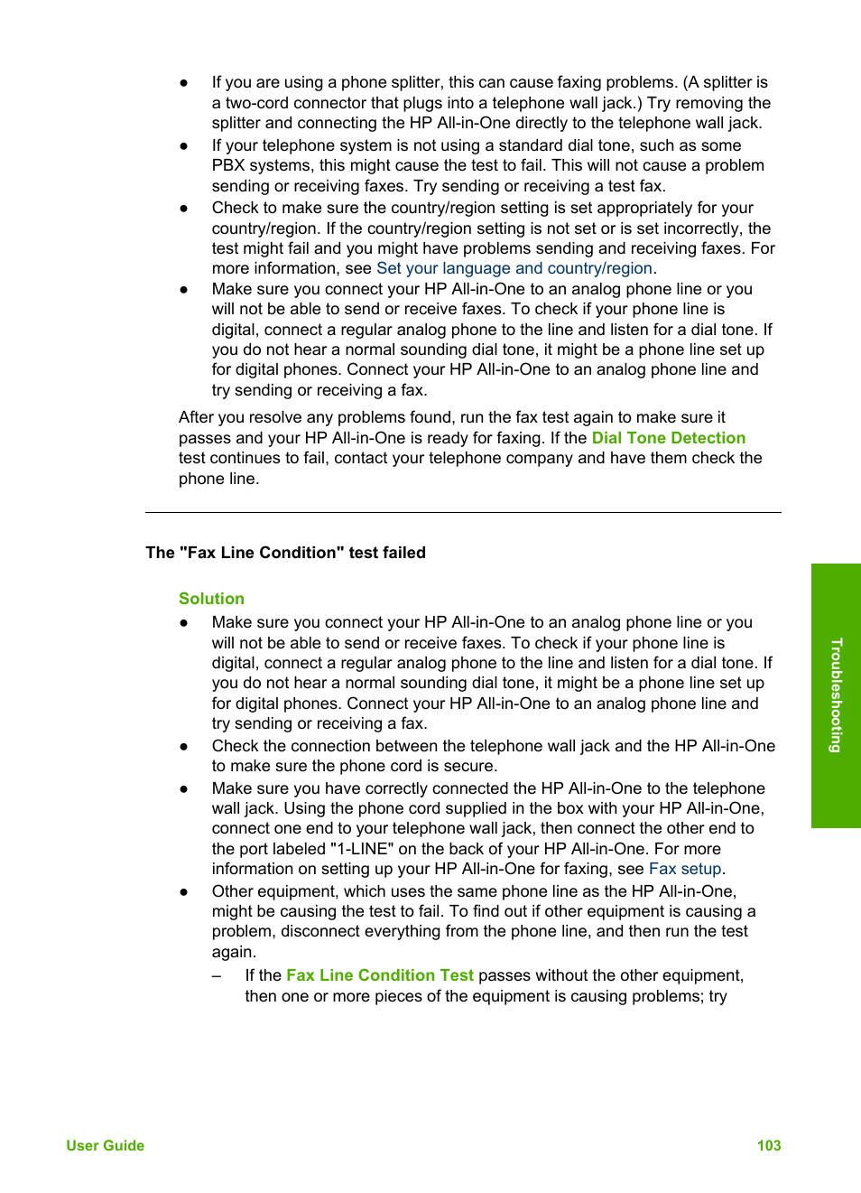 The "fax line condition" test failed | HP Officejet 5605 All-in-One Printer User Manual | Page 106 / 142