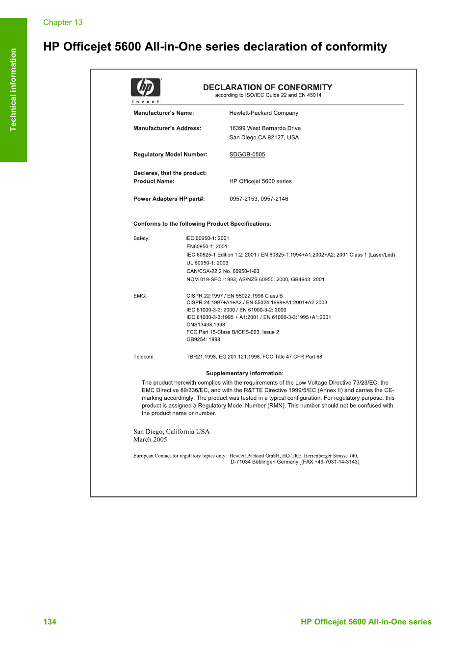 HP Officejet 5605 All-in-One Printer User Manual | Page 137 / 142