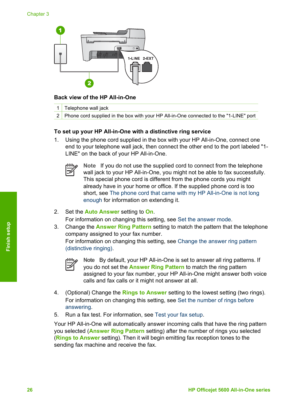 Case e: shared voice/fax line | HP Officejet 5605 All-in-One Printer User Manual | Page 29 / 142