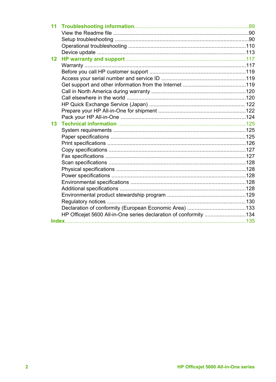 HP Officejet 5605 All-in-One Printer User Manual | Page 5 / 142