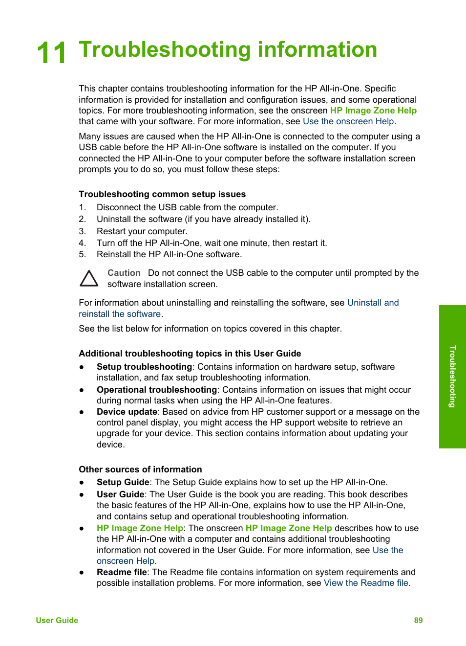 Troubleshooting information, 11 troubleshooting information | HP Officejet 5605 All-in-One Printer User Manual | Page 92 / 142