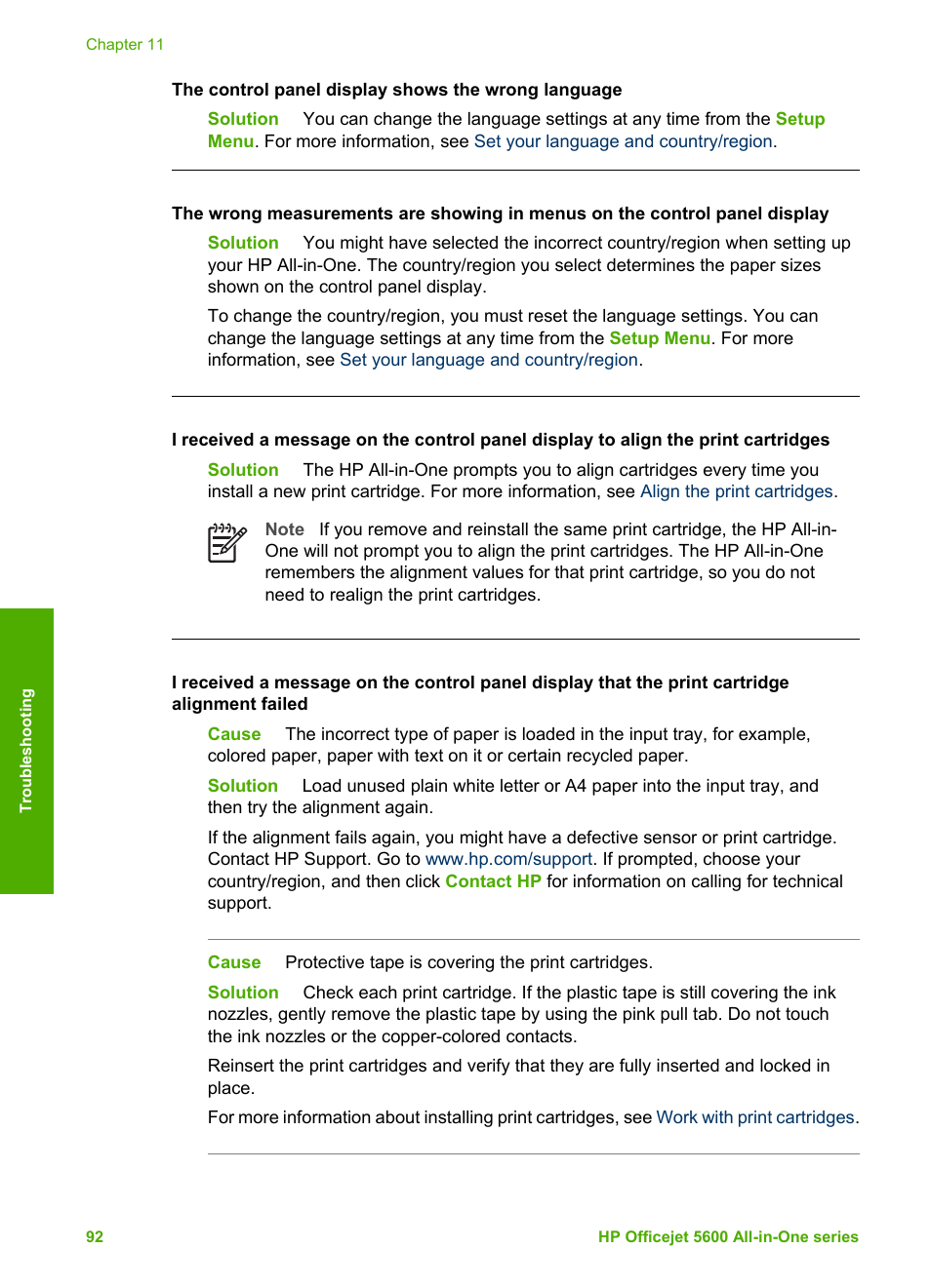 HP Officejet 5605 All-in-One Printer User Manual | Page 95 / 142