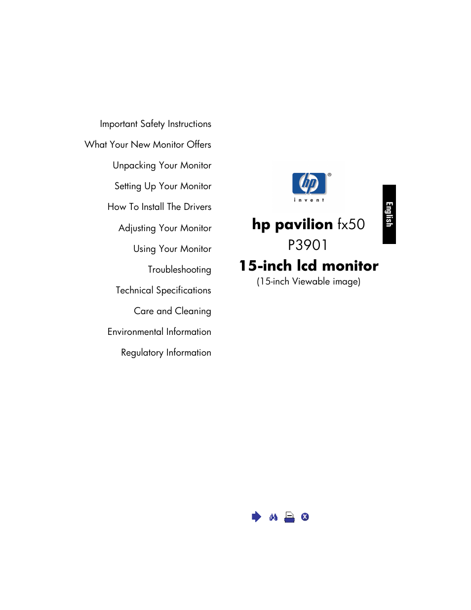 HP Pavilion fx50 15 inch Flat Panel Monitor User Manual | 31 pages