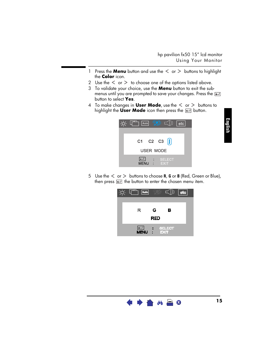 HP Pavilion fx50 15 inch Flat Panel Monitor User Manual | Page 17 / 31