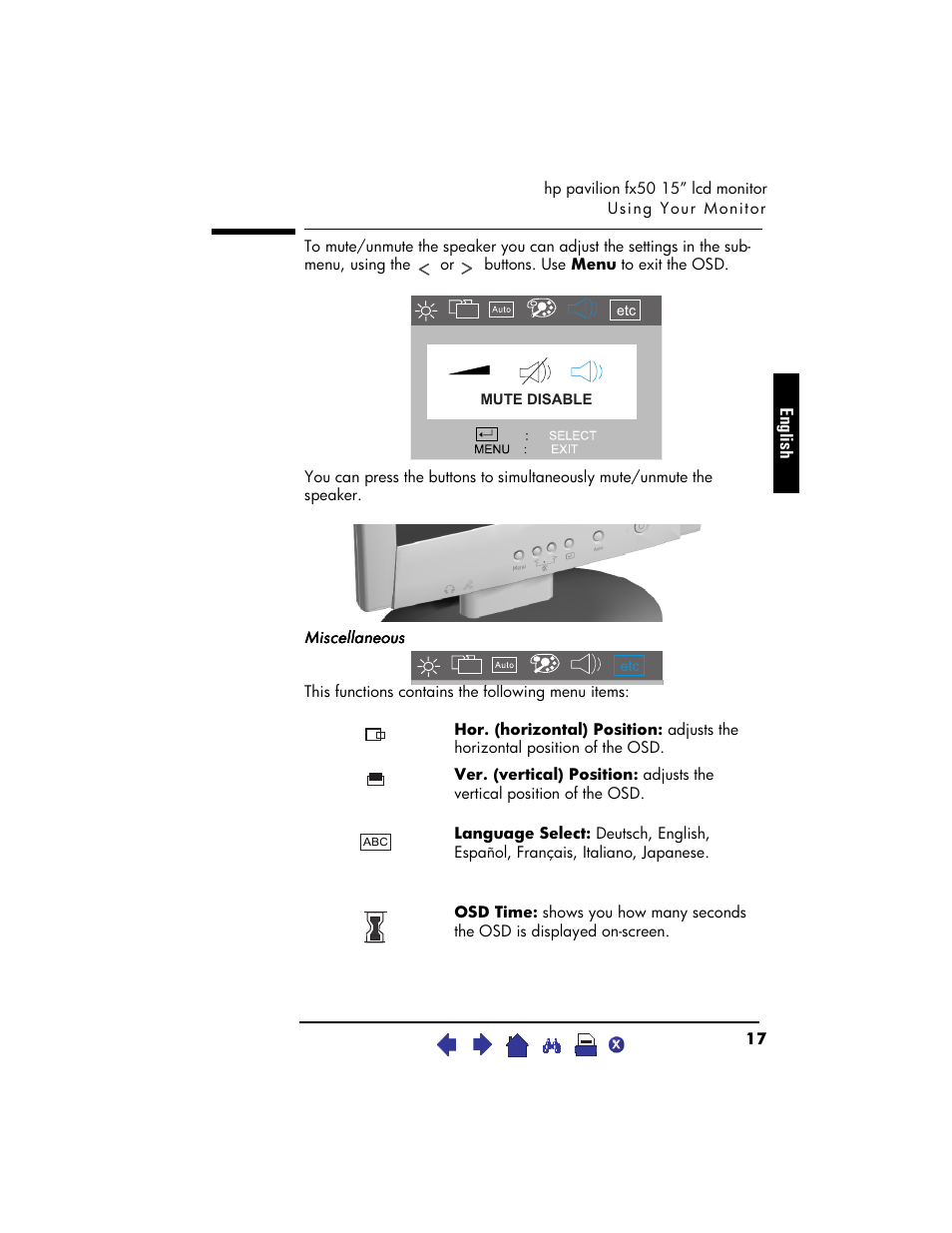 Miscellaneous | HP Pavilion fx50 15 inch Flat Panel Monitor User Manual | Page 19 / 31
