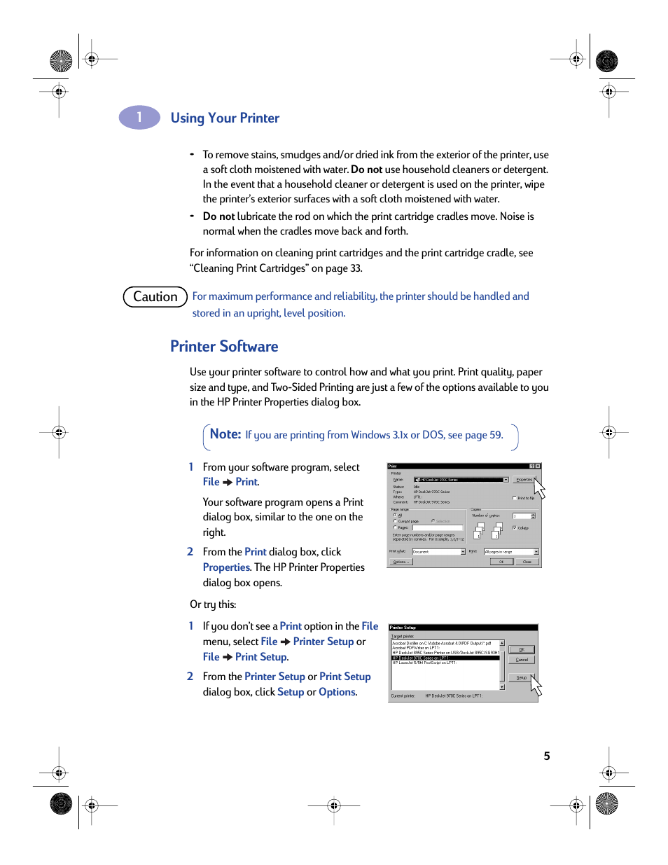 Printer software, Using your printer | HP Deskjet 970cxi Printer User Manual | Page 12 / 82