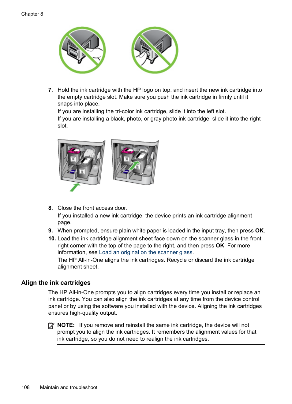 Align the ink cartridges | HP Officejet J4680 User Manual | Page 112 / 196