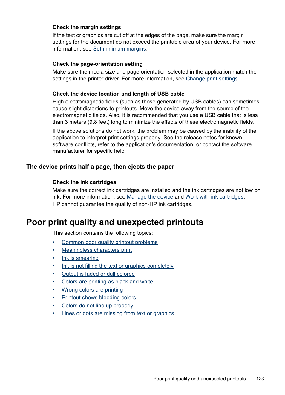 Poor print quality and unexpected printouts | HP Officejet J4680 User Manual | Page 127 / 196