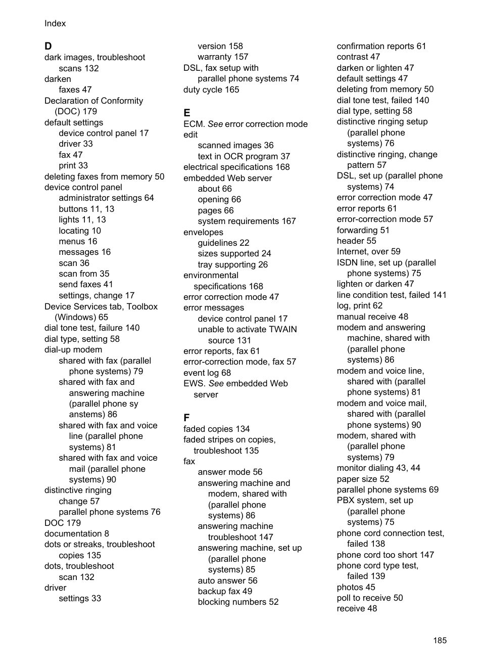 HP Officejet J4680 User Manual | Page 189 / 196