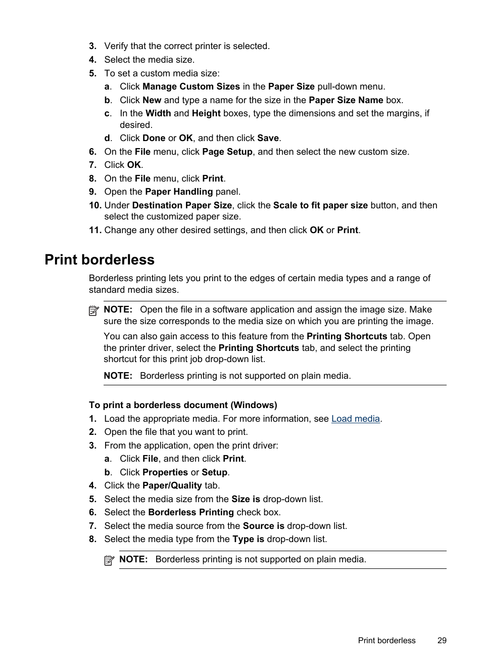 Print borderless | HP Officejet J4680 User Manual | Page 33 / 196