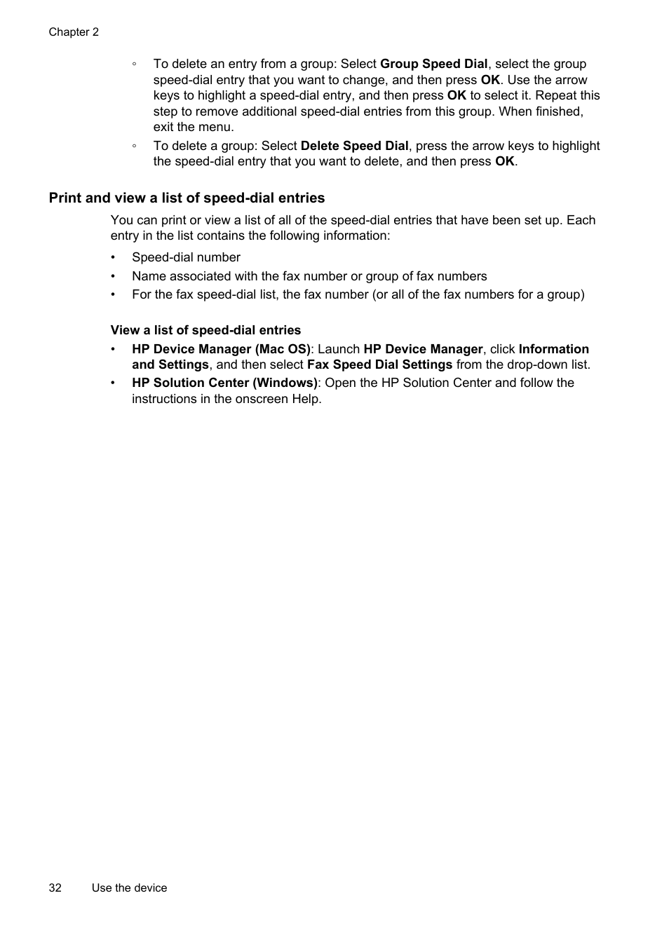 Print and view a list of speed-dial entries, View a list of speed-dial entries, Print and | HP Officejet J4680 User Manual | Page 36 / 196