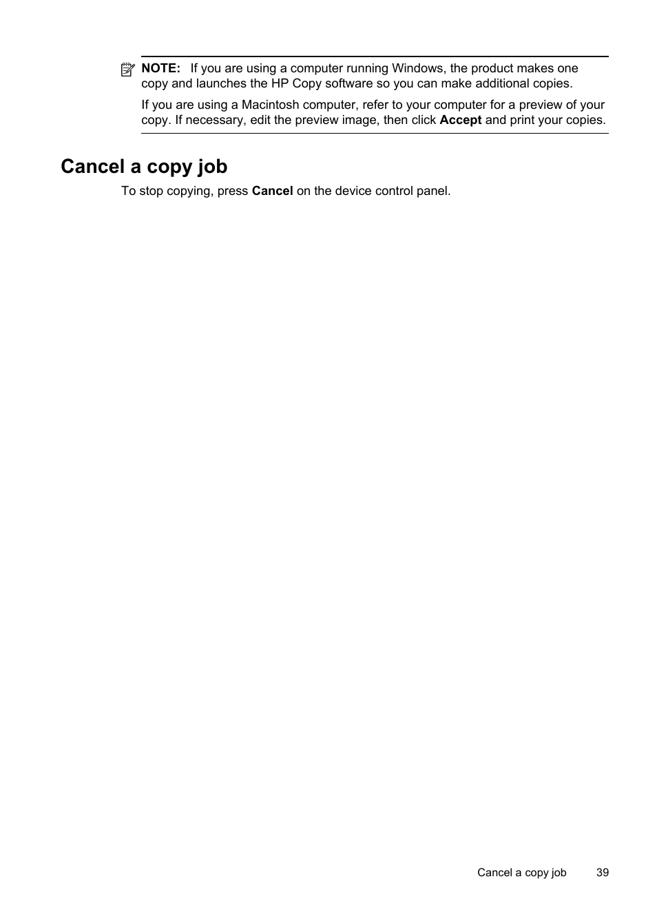Cancel a copy job | HP Officejet J4680 User Manual | Page 43 / 196