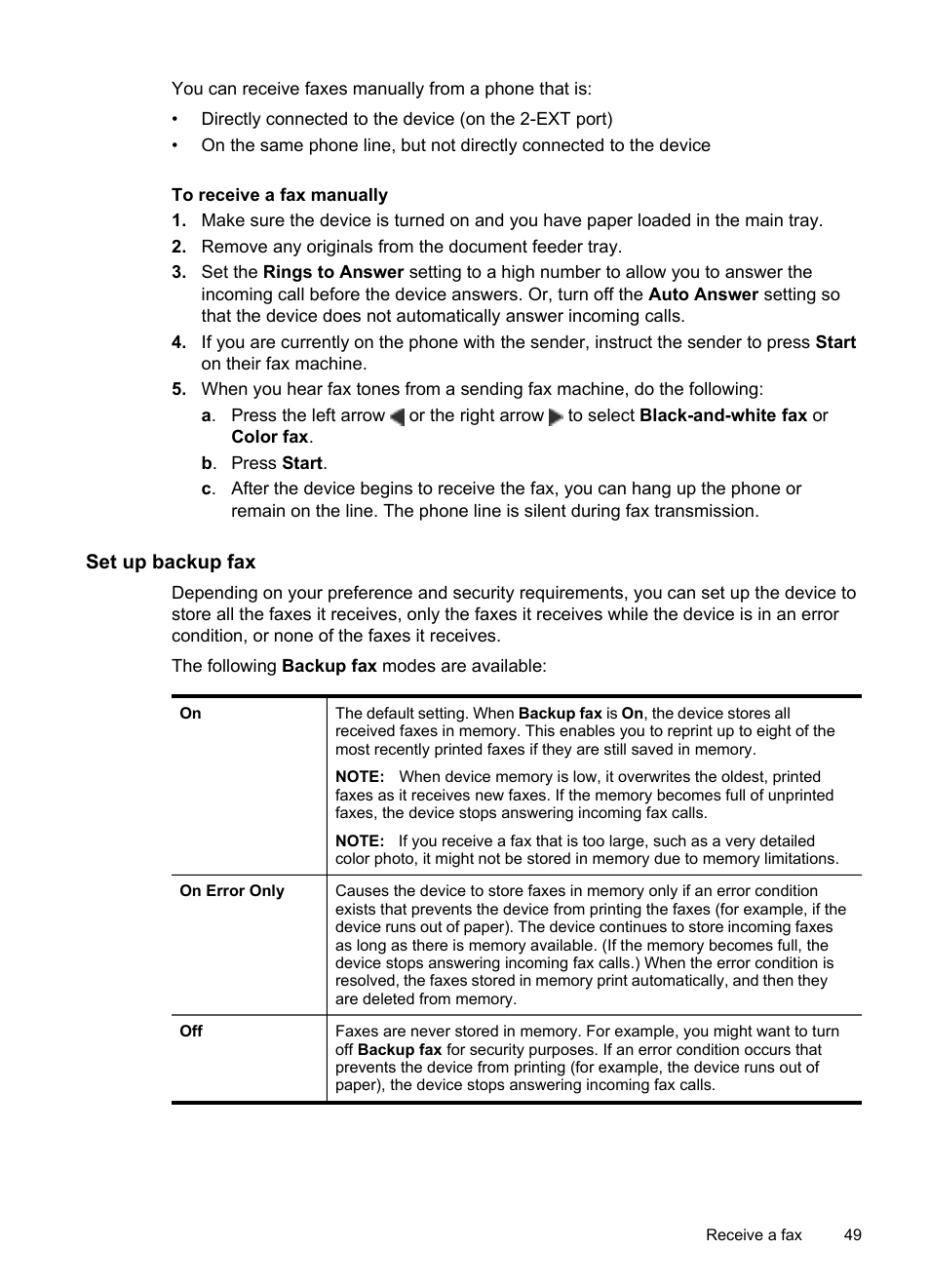 Set up backup fax | HP Officejet J4680 User Manual | Page 53 / 196