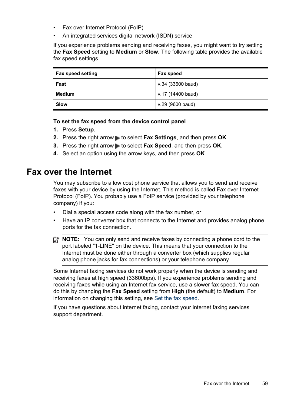 Fax over the internet | HP Officejet J4680 User Manual | Page 63 / 196