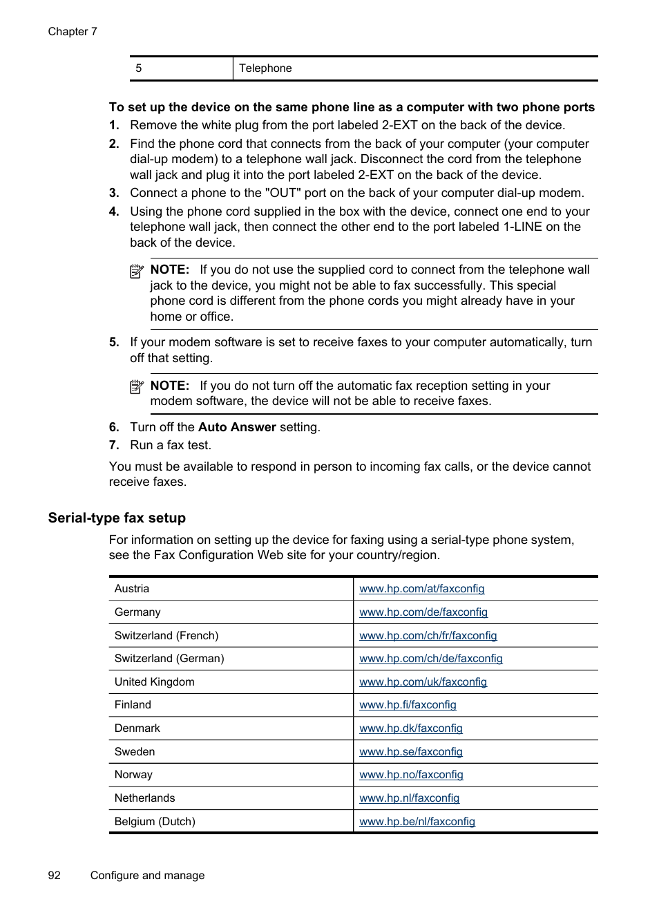 Serial-type fax setup | HP Officejet J4680 User Manual | Page 96 / 196