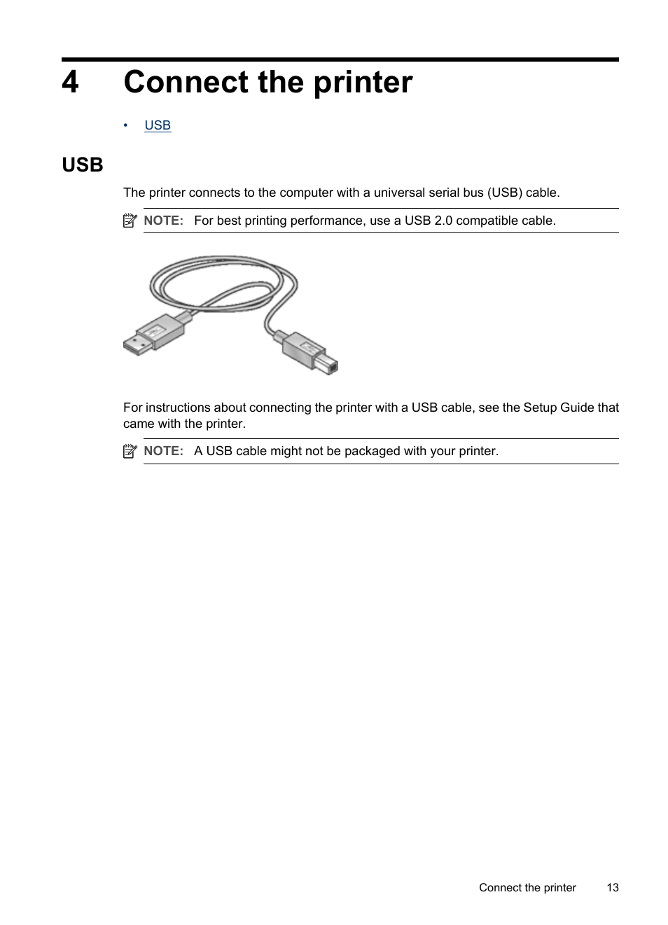 Connect the printer, 4 connect the printer, 4connect the printer | HP Deskjet D1420 Printer User Manual | Page 15 / 88