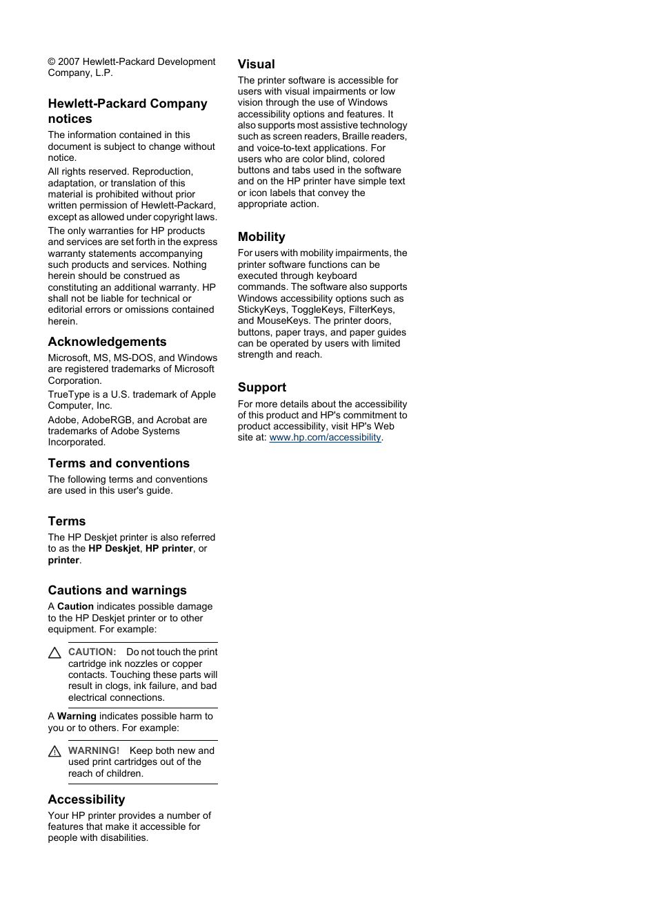 HP Deskjet D1420 Printer User Manual | Page 2 / 88