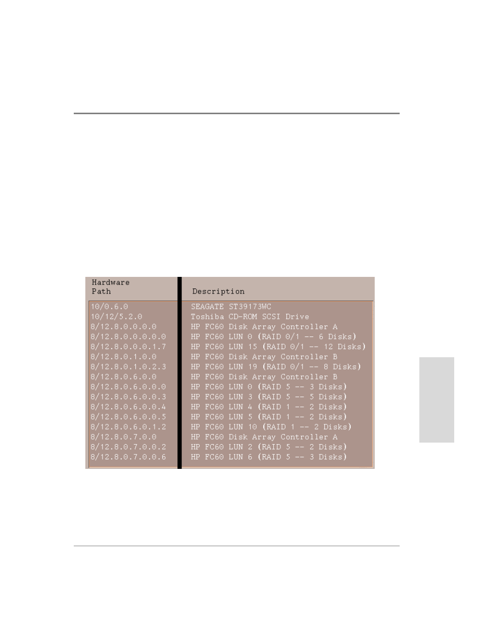 Checking disk array status | HP Surestore Disk Array 12h and FC60 User Manual | Page 261 / 466
