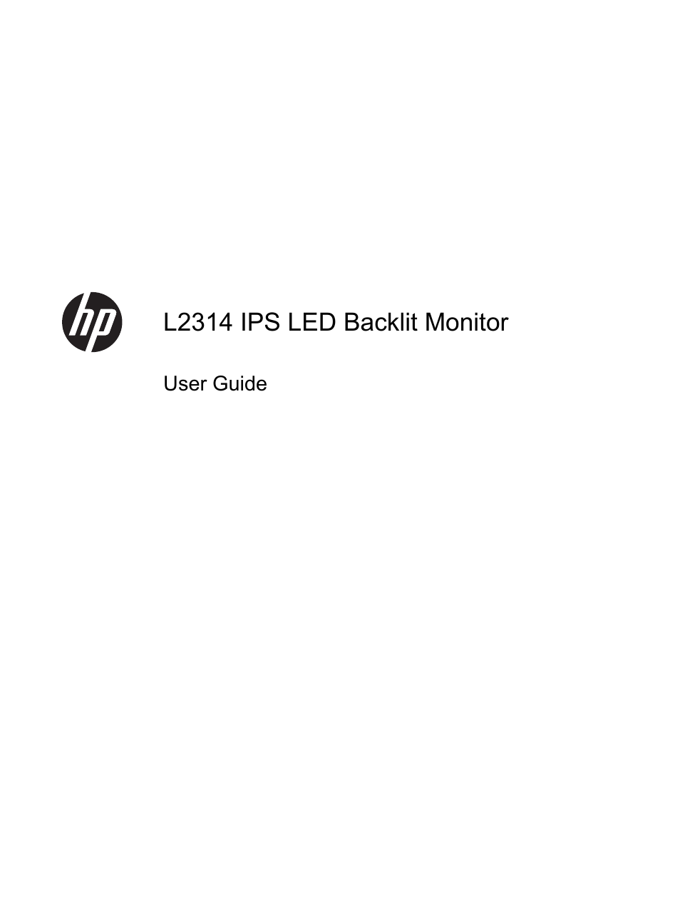 HP L2314 23-inch LED Backlit Monitor User Manual | 21 pages